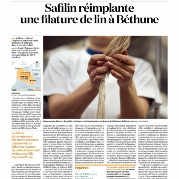 Safilin réimplante une filature de lin à Béthune