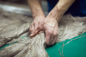 Work technique in linen spinning factory