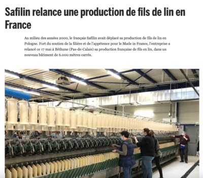 Safilin - Relance d'une production de fil de lin 100% français