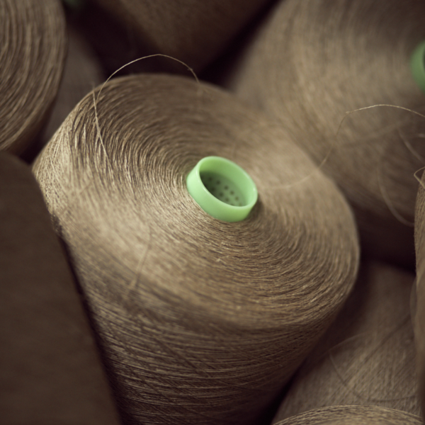 Spools of linen yarn